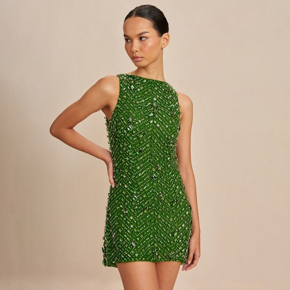 Women'S Formal Dinner Wear - Mini abito da donna senza maniche