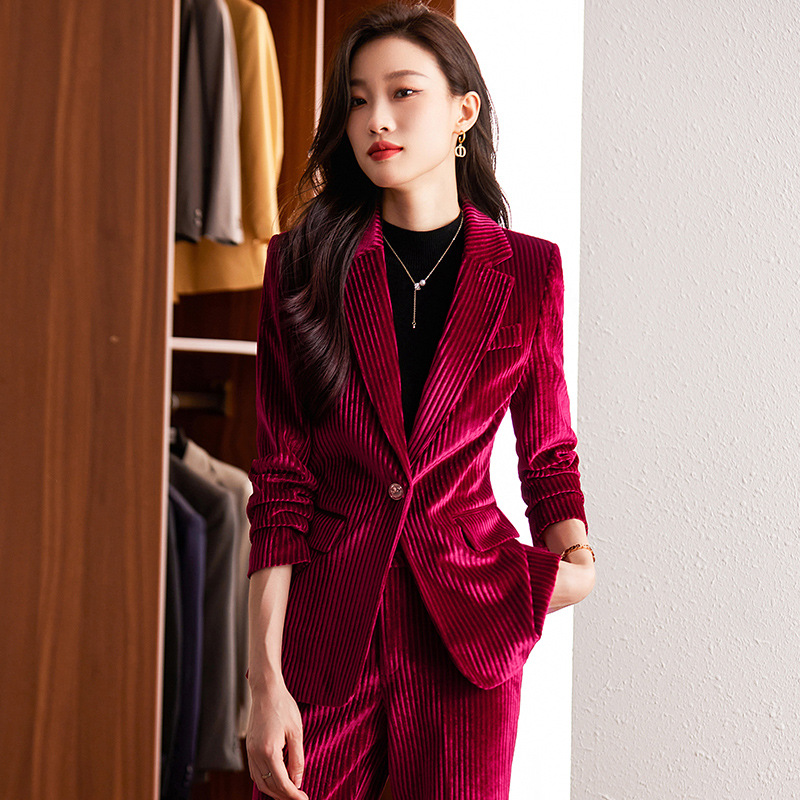 High End Women'S Formal Wear - Blazer in velluto da donna per