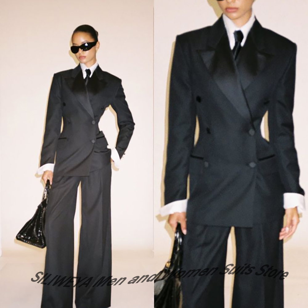 Women'S Formal Wear Jackets - Abito doppiopetto nero da donna professionale