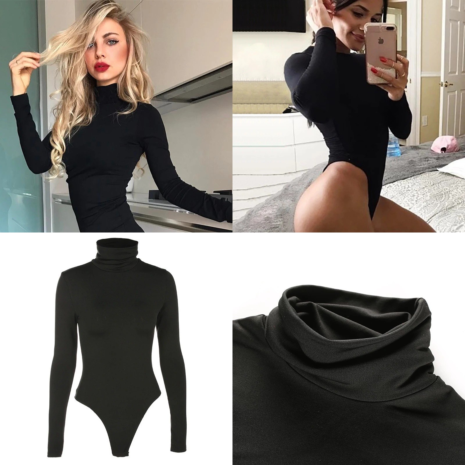 Turtleneck Bodysuit Office - Body a Collo Alto da Donna