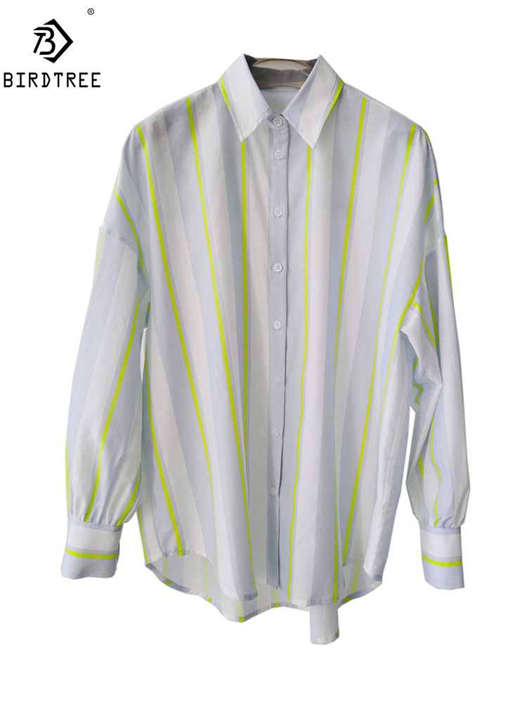 Silk Blouse Button - BirdTree, Camicia Elegante in Vera Seta
