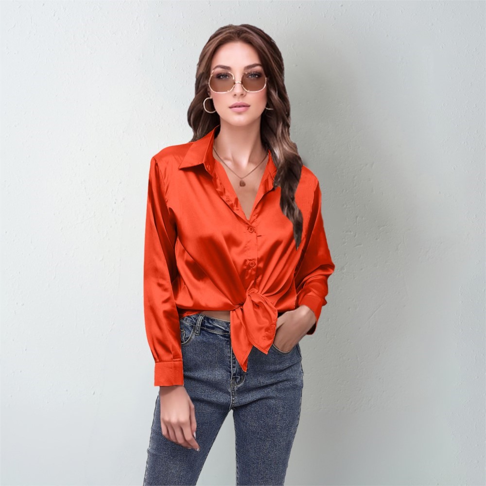 Silk Blouse Button - Camicia in raso primaverile da donna