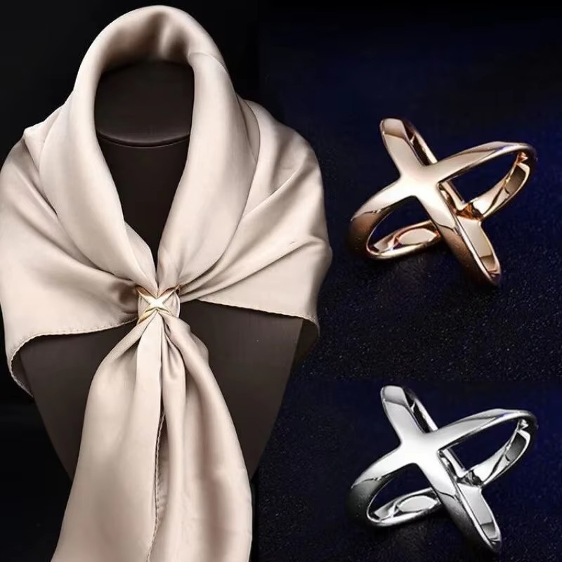 Silk Blouse Button - Sciarpa con fibbia in seta multifunzionale