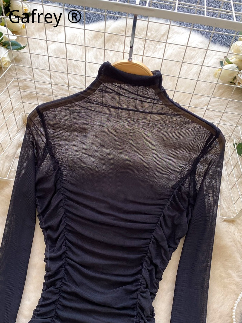 Body Sexy Grigio in Rete Arric - Turtleneck Bodysuit Office recensione e prezzo