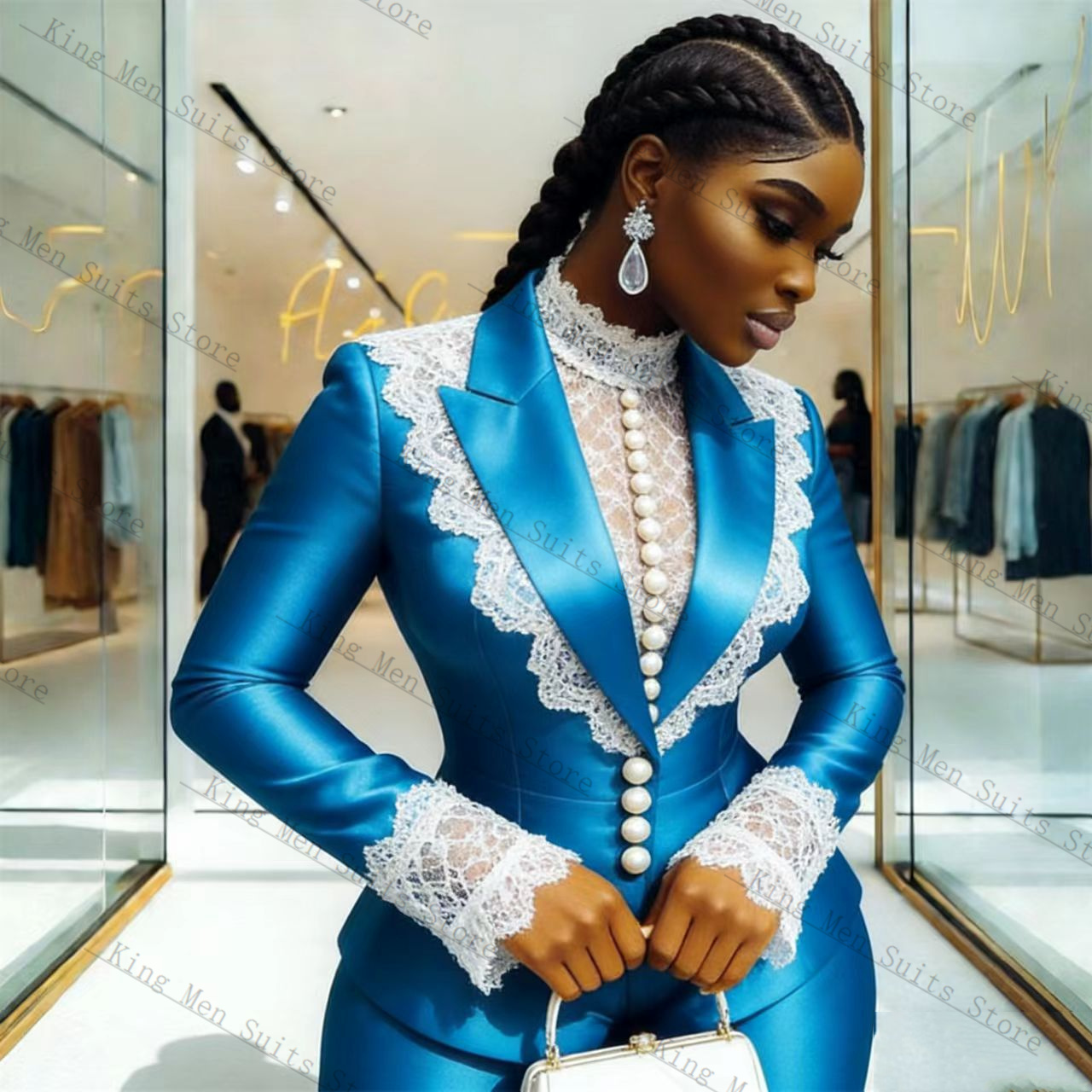 Completo da Donna in Raso Blu  - Women'S Formal Wear Jackets recensione e prezzo