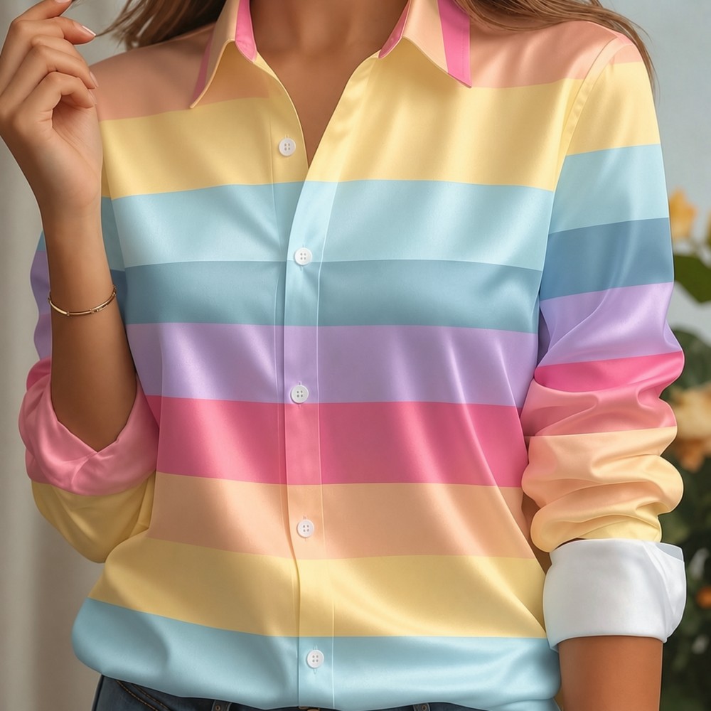 Camicia da donna in raso con c - Silk Blouse Button recensione e prezzo