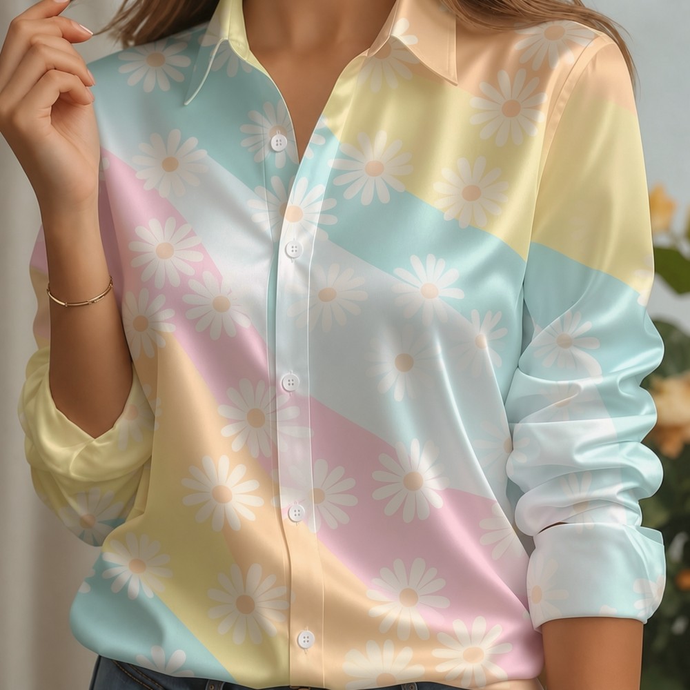 Camicia da donna in raso con c - Silk Blouse Button recensione e prezzo
