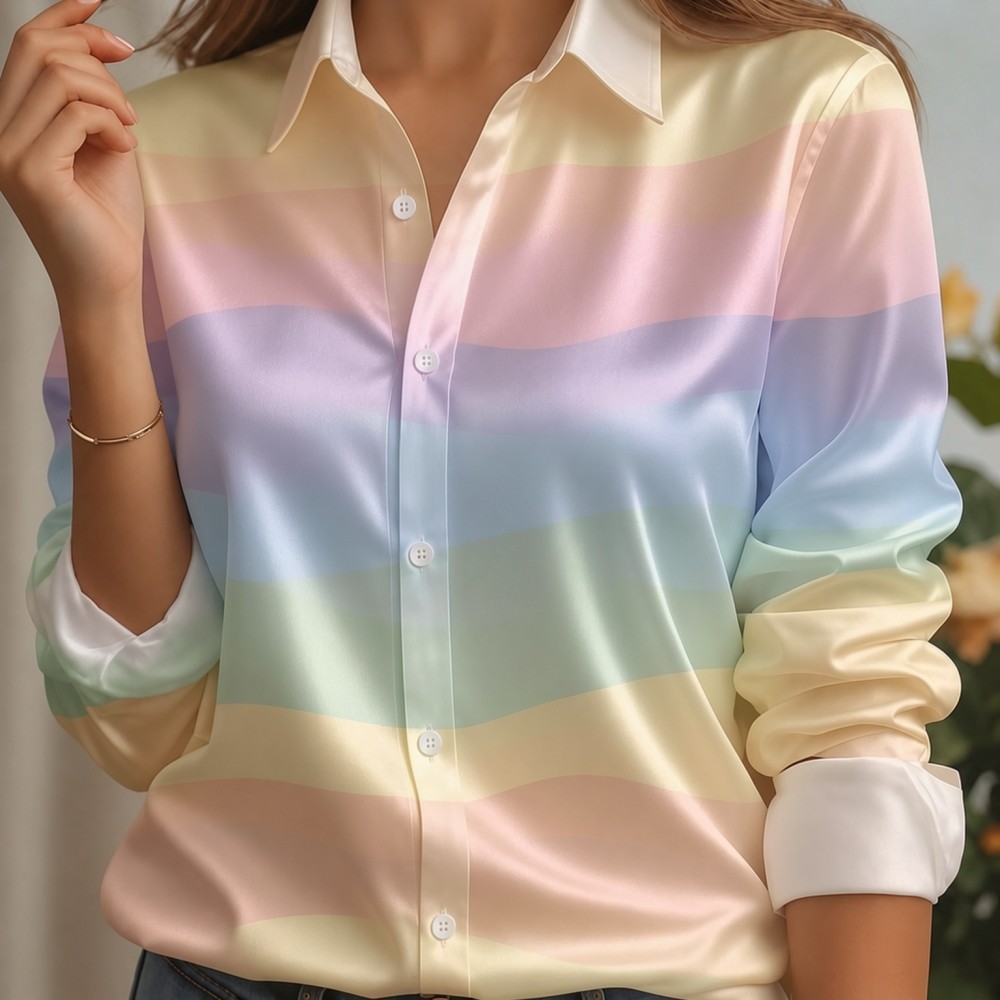 Camicia da donna in raso con c - Silk Blouse Button recensione e prezzo