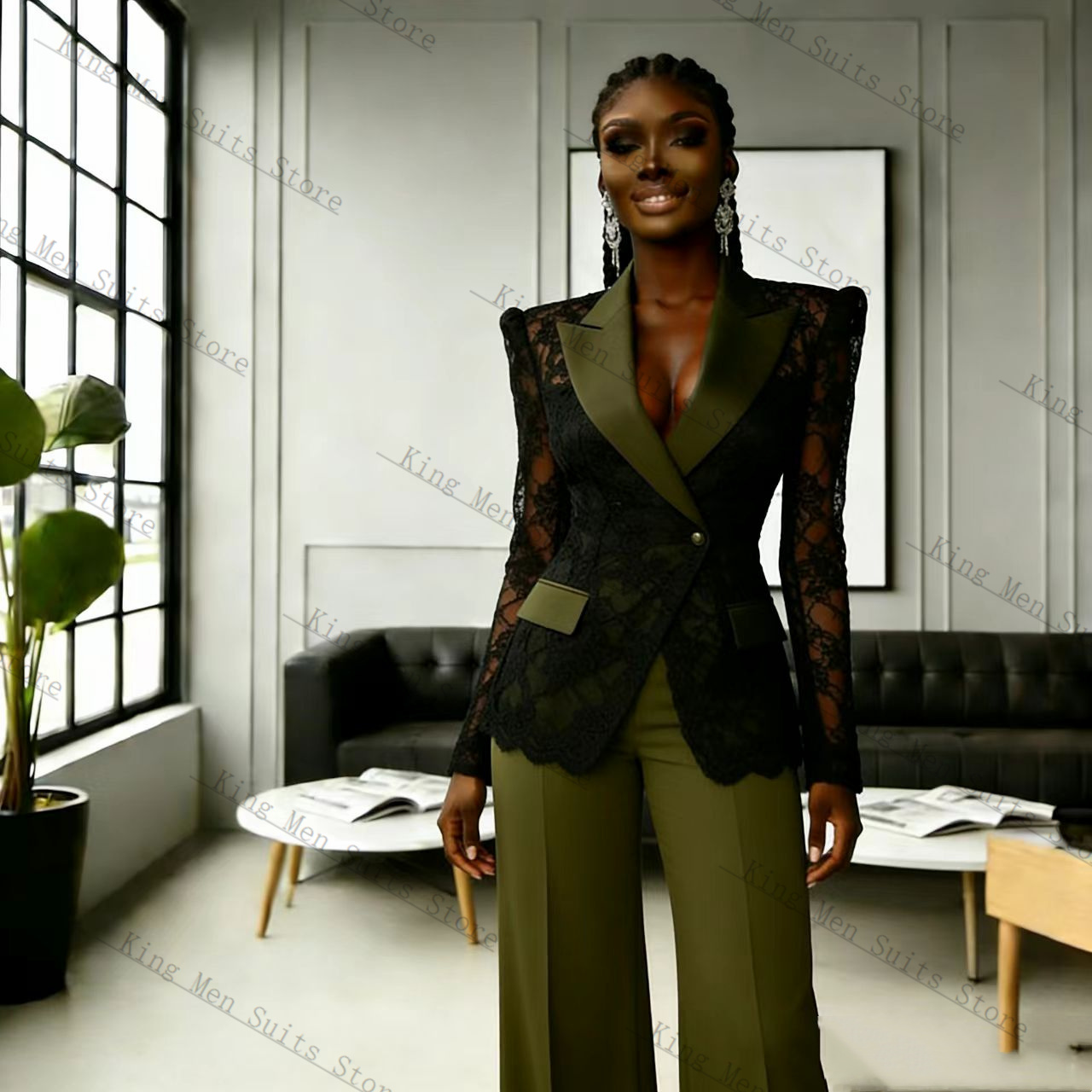 Completo da Donna Verde e Nero - Women Formal Wear With Black Blazer recensione e prezzo