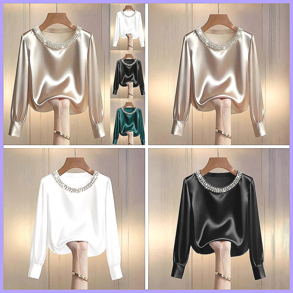 Elegante Camicetta in Raso con - Silk Blouse Button recensione e prezzo
