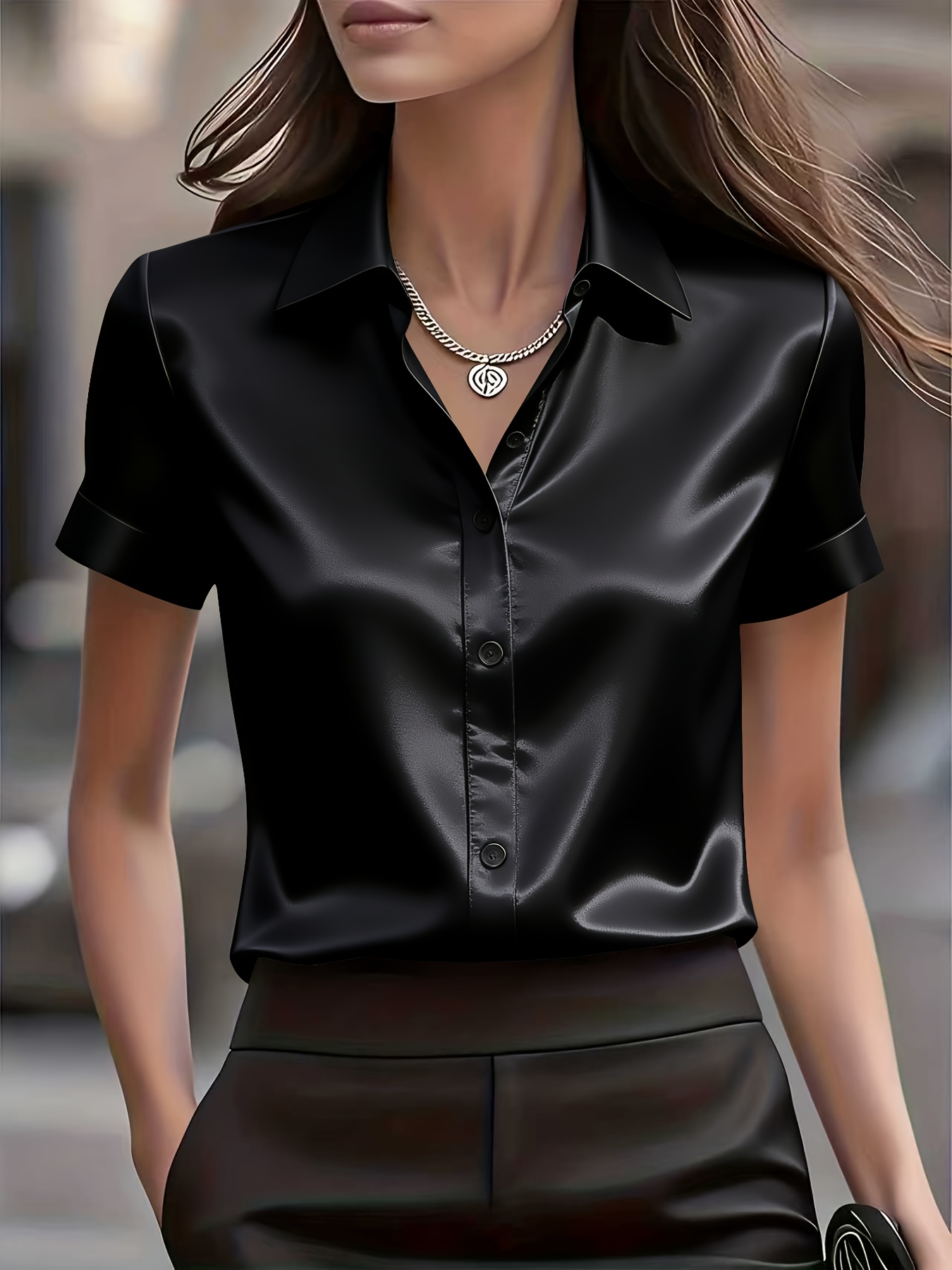 Camicia Elegante Slim Fit in M - Silk Blouse Button recensione e prezzo