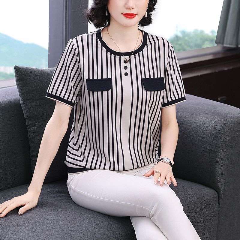 T-shirt da donna a righe in se - Silk Blouse Button recensione e prezzo