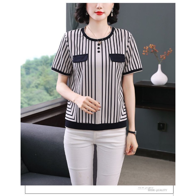 T-shirt da donna a righe in se - Silk Blouse Button recensione e prezzo