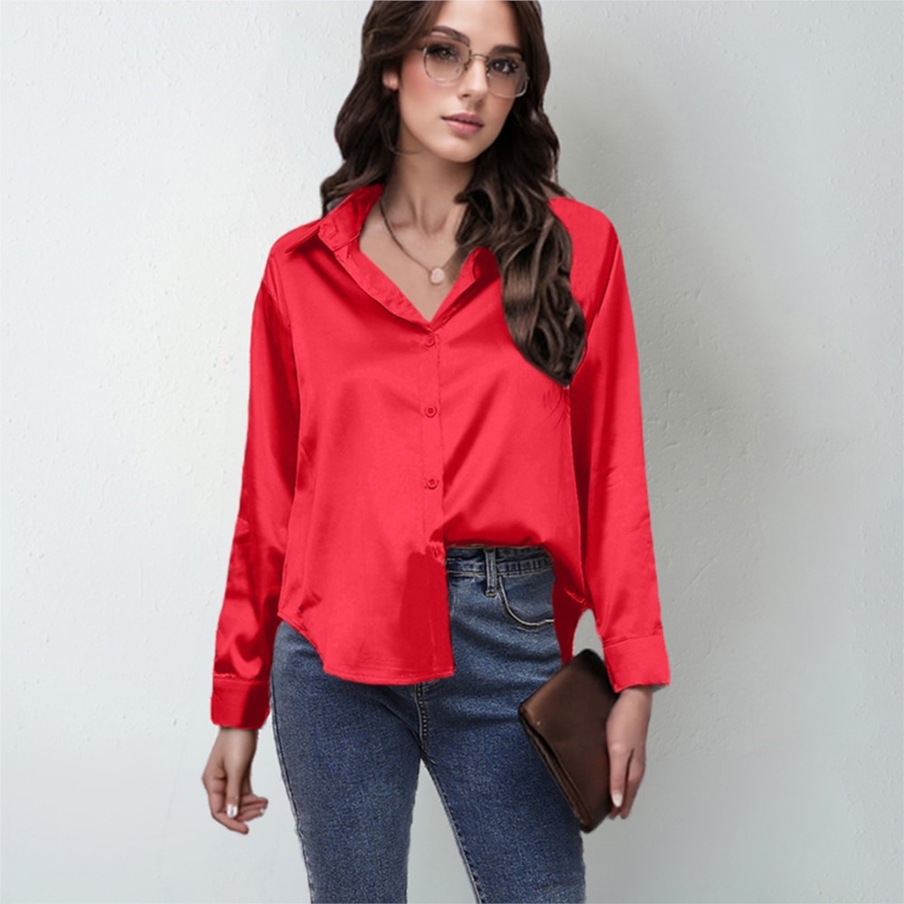 Camicia in raso primaverile da - Silk Blouse Button recensione e prezzo