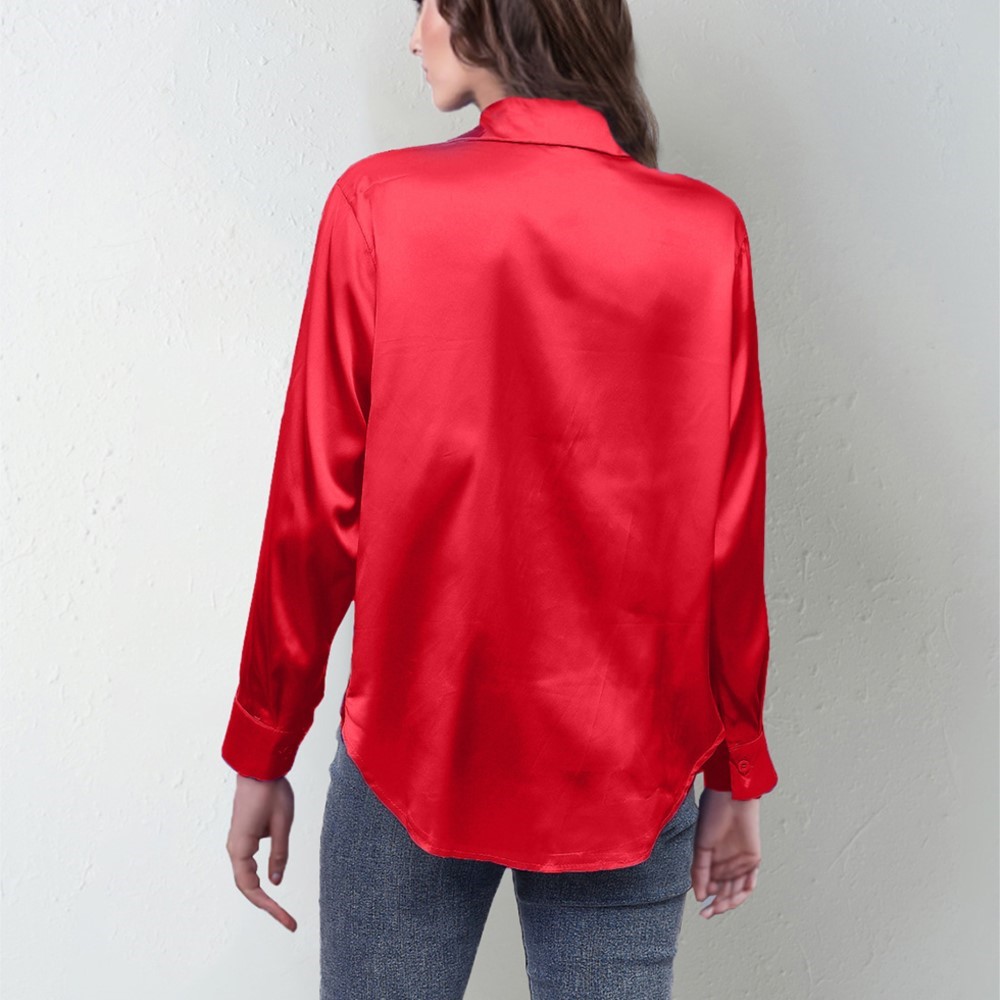 Camicia in raso primaverile da - Silk Blouse Button recensione e prezzo