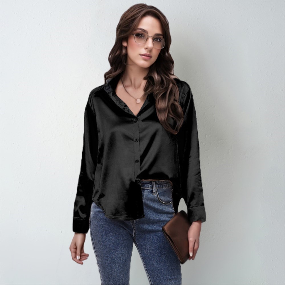 Camicia in raso primaverile da - Silk Blouse Button recensione e prezzo