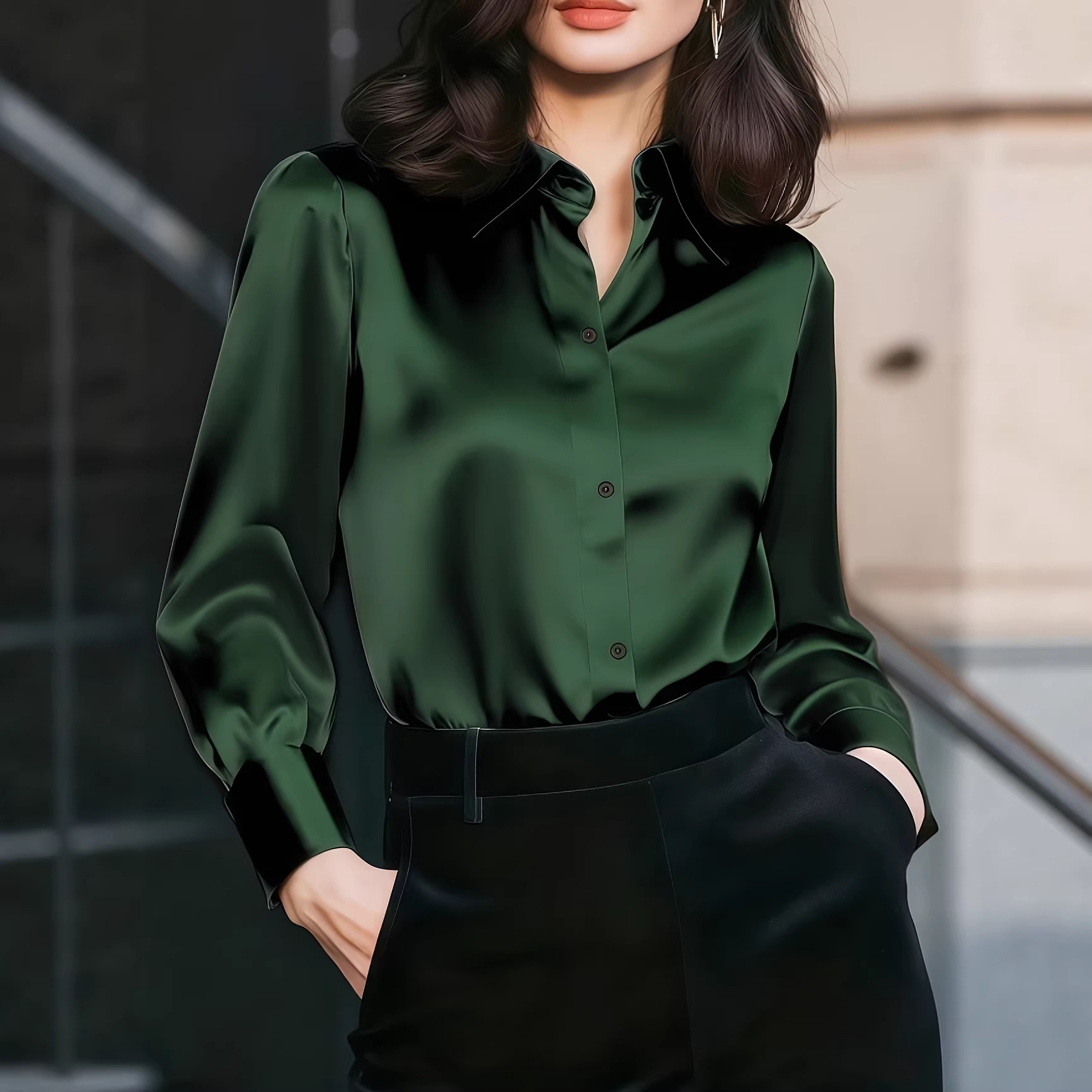 Camicia da donna in raso con c - Women Formal Wear Business recensione e prezzo